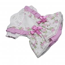 PQ214- Pink: Baby Girls Luxury 2 Piece Outfit (0-12 Months)